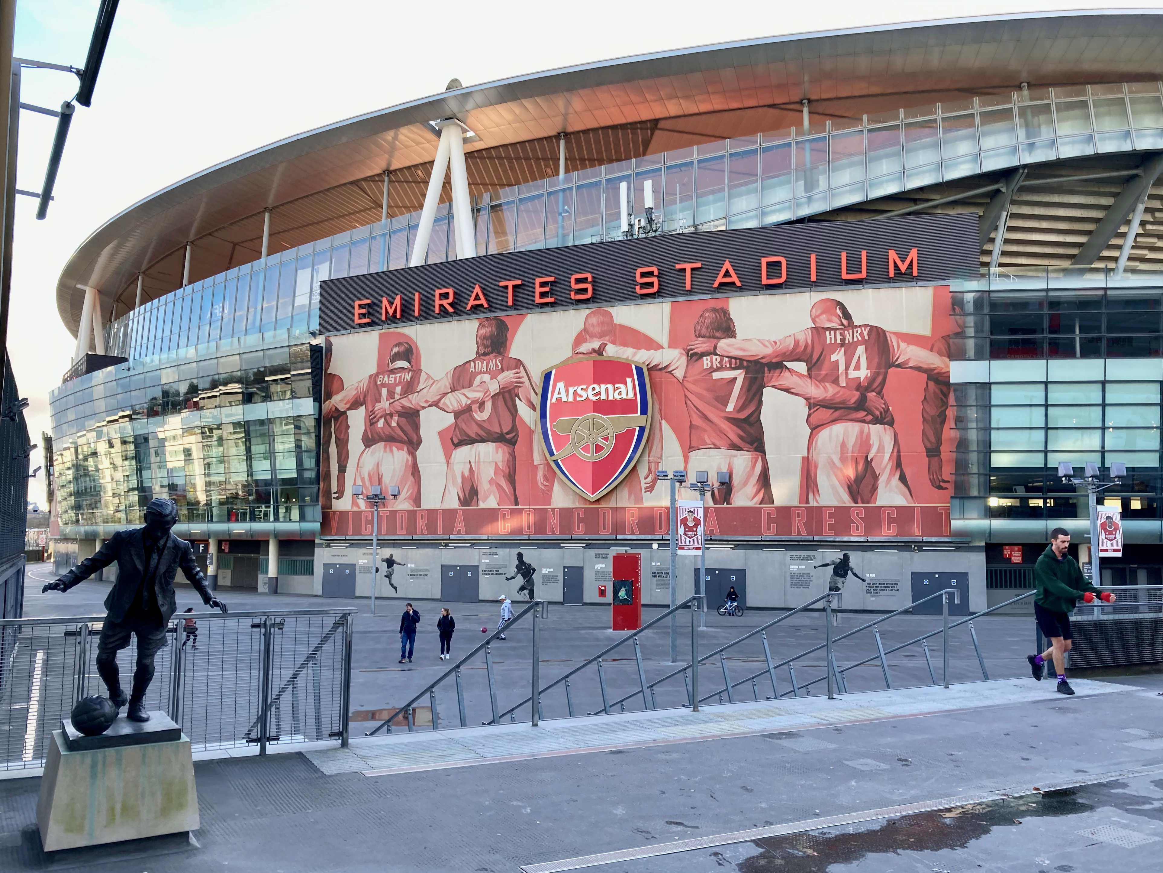 The Emirates Stadium exterior in north London