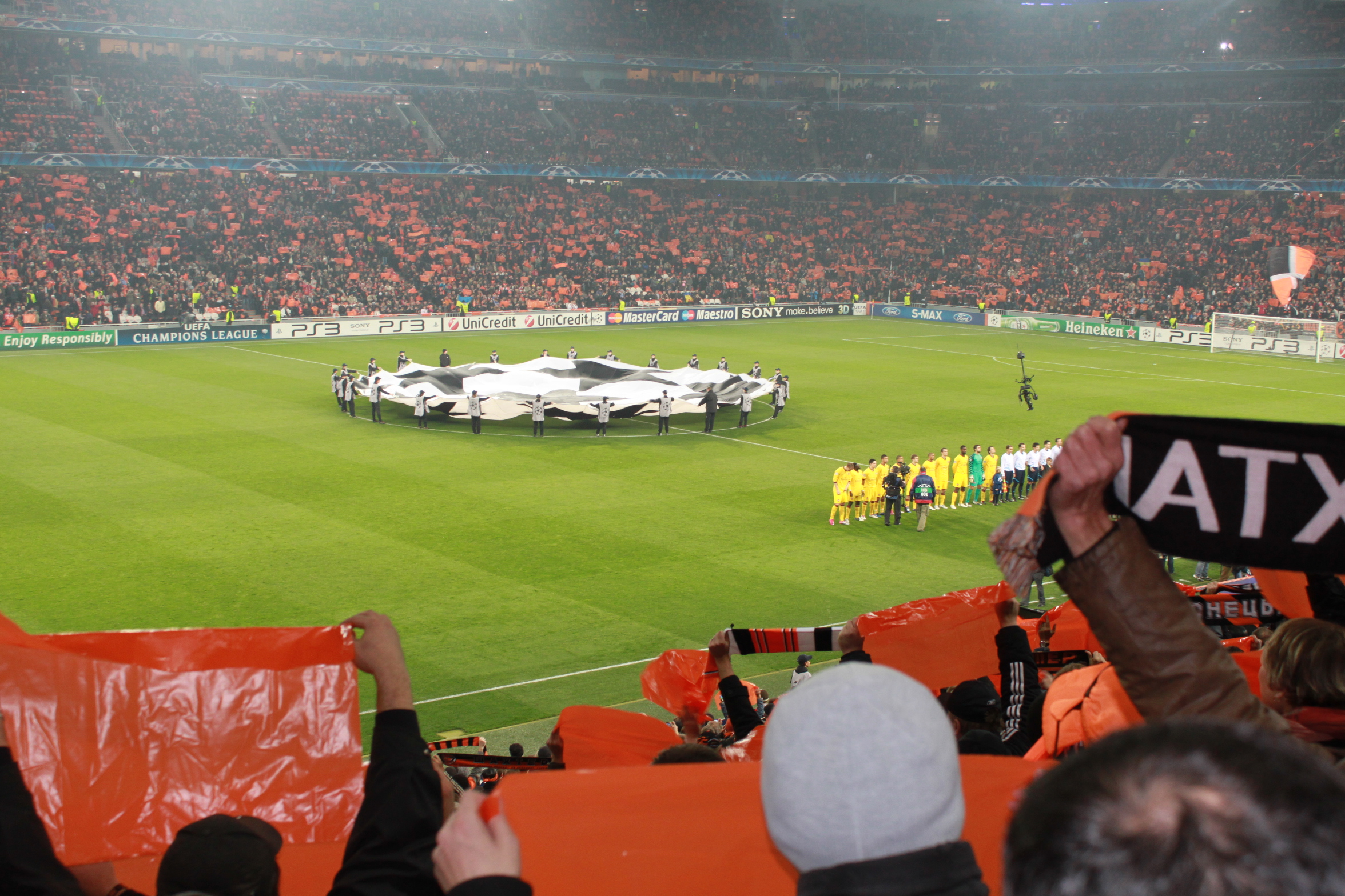 Donbass Arena in Donetsk during a Champions League match