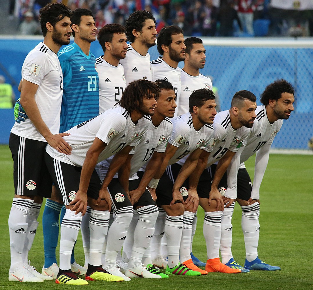 Egypt national football team before a World Cup match