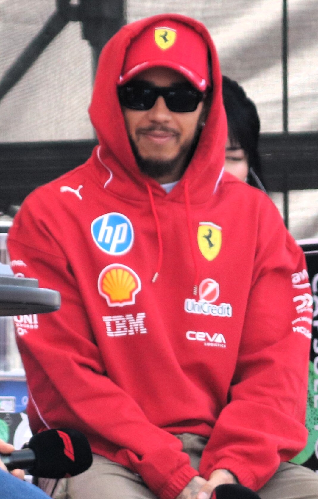 Lewis Hamilton in Ferrari colors during the 2025 Japanese Grand Prix weekend
